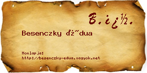 Besenczky Édua névjegykártya